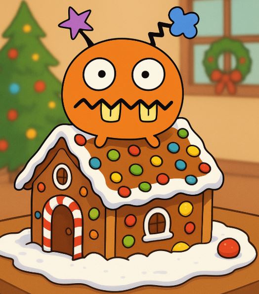 Scuffed Coin on Gingerbread House